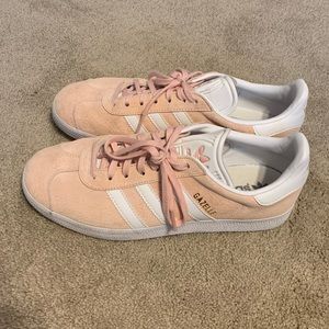 pink suede adidas gazelle sneakers